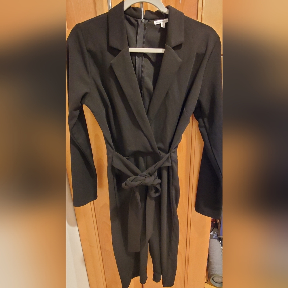 Black Ponte stretch Romper